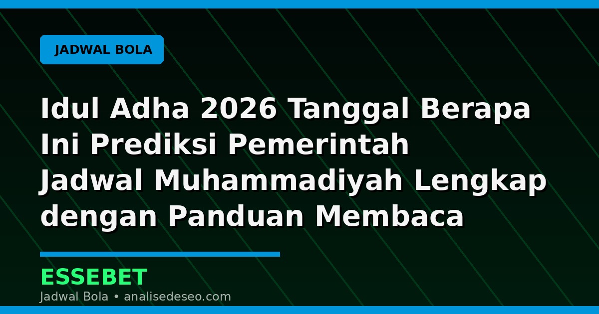Idul Adha 2026 Tanggal Berapa Ini Prediksi Pemerintah Jadwal Muhammadiyah Lengkap dengan Panduan Membaca Pertandingan