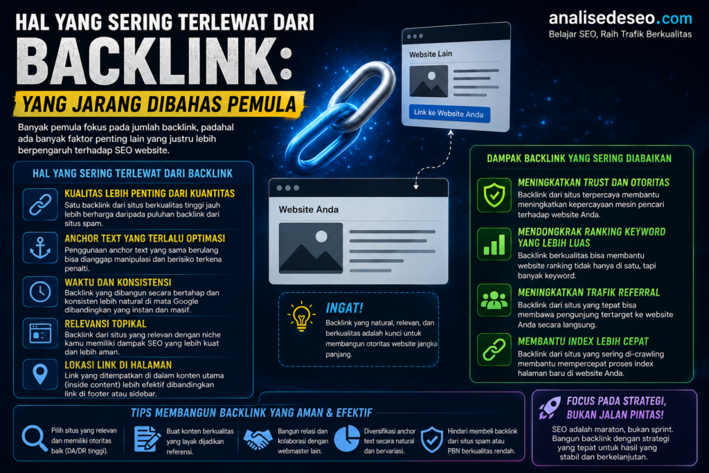 Hal yang Sering Terlewat dari Backlink: yang Jarang Dibahas Pemula