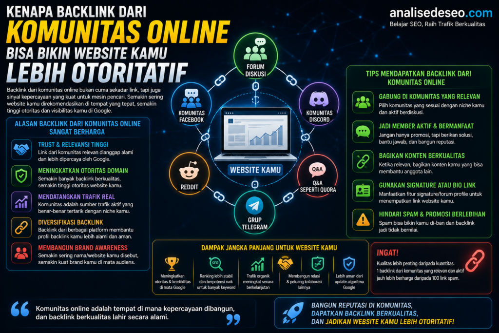 Kenapa Backlink dari Komunitas Online Bisa Bikin Website Kamu Lebih Otoritatif