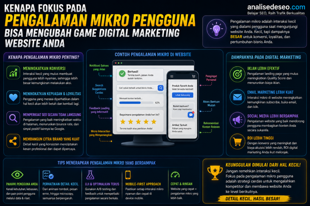 Kenapa Fokus pada Pengalaman Mikro Pengguna Bisa Mengubah Game Digital Marketing Website Anda